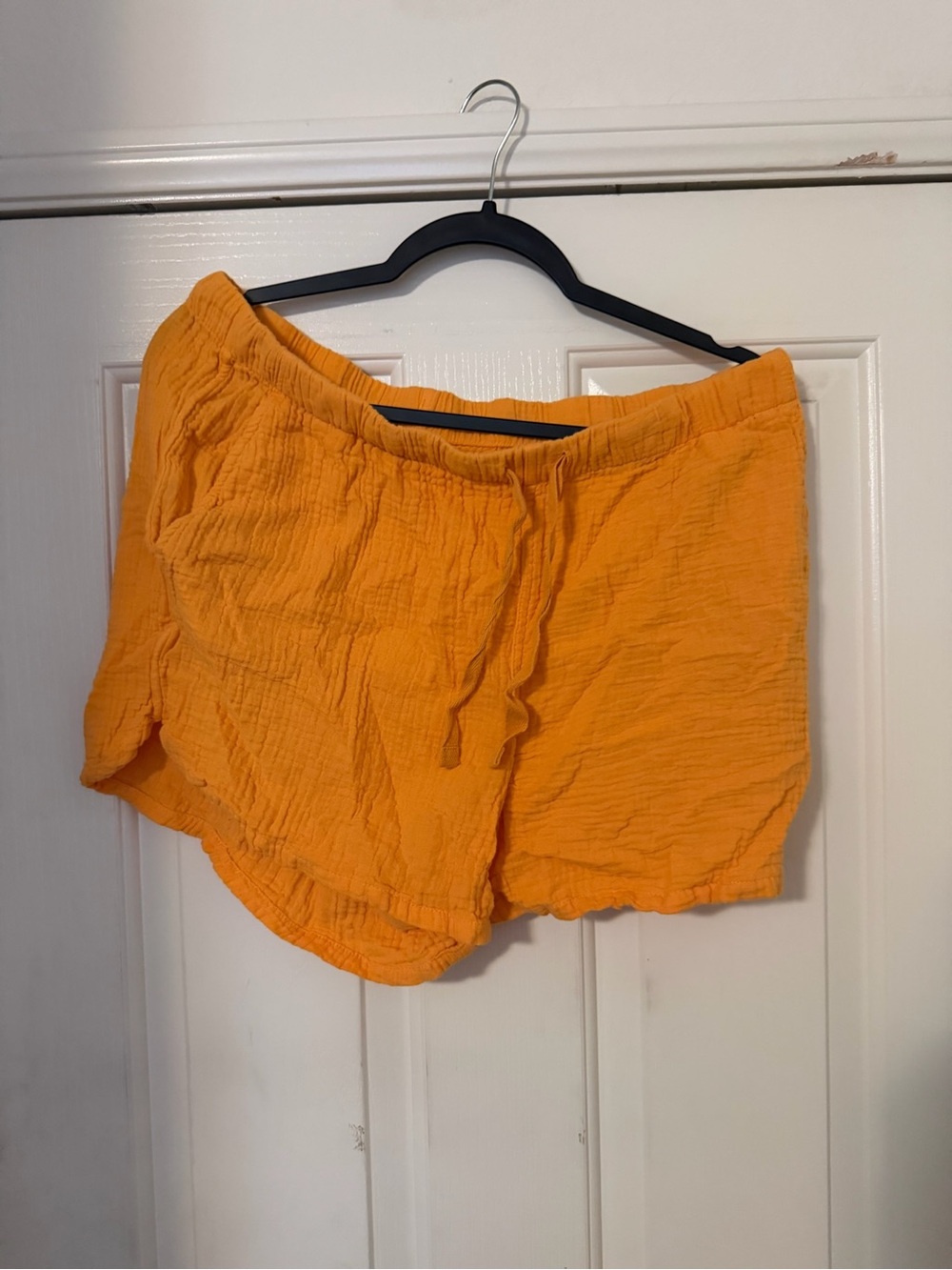 Stars Above Orange Gauze Drawstring Athletic Shorts